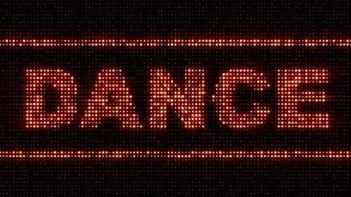 Animated Retro LED Dance Text Display Loop