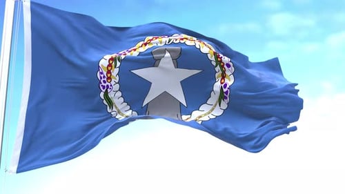 Northern Mariana Islands Flag Waving Animation