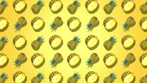 Modern Animated Pineapple Pattern Loop Background