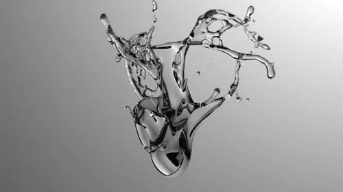 Monochrome liquid splash in slow motion