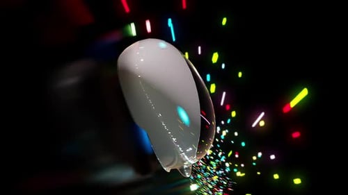 Futuristic Sci-Fi Vehicle Flying Through Abstract Light Trails