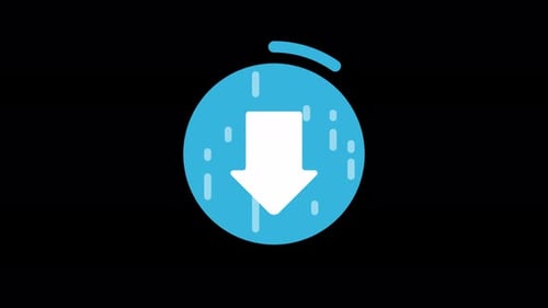 Animación de la finalización del proceso de descarga.