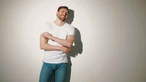 Handsome man posing in studio
