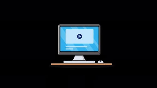 Flat Design Animated Computer Screen with Video Player