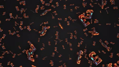 Realistic Glowing Metallic 3d E Letter Alphabet Flying On The Black Background. Slow Motion Of Capit