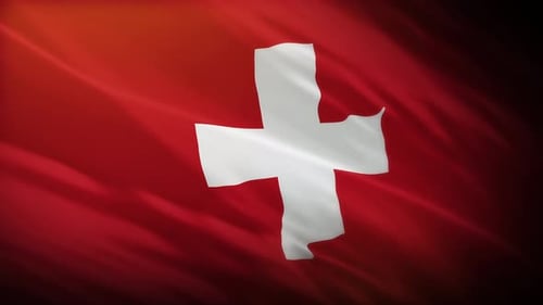 Waving Flag of Switzerland Loop Animation