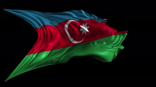 Realistic 3D Waving Flag of Azerbaijan