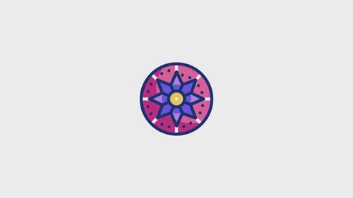 Animated Abstract Star Icon with Geometric Elements