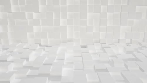 Abstract White Cubes Pulsating Geometric Background Loop