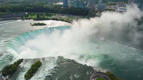 Niagara Falls by Aerial Drone, Beautiful Flying Waterfalls