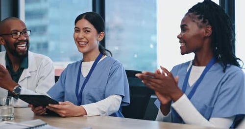 Medical Professionals in Meeting at Office Workplace