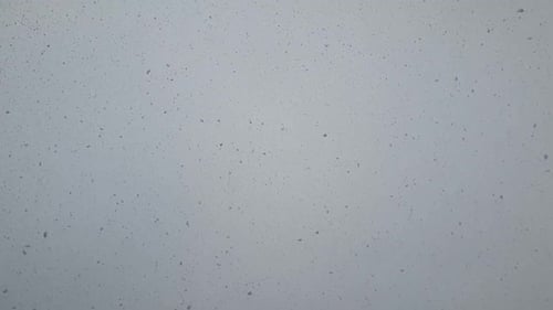 Snowing in the winter. Huge snowflakes falling from the sky in ultra slowmotion. Heavy snowfall, sno