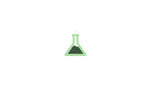 Flat Design Animated Flask Icon with Waving Liquid