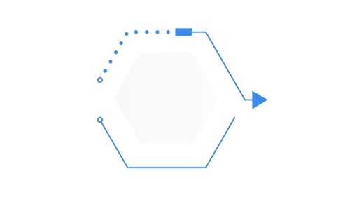 Sechseckige blaue Infografik für medizinische Forschung, 1-stufige Vorlagenanimation