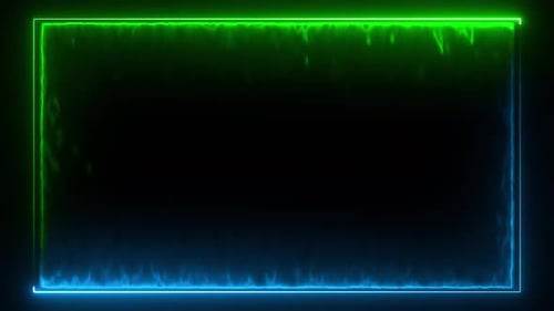 Green & Blue Neon Rectangle Border Loop V8