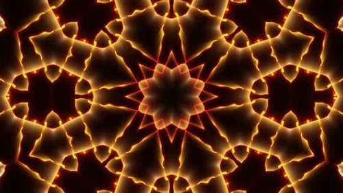 Dynamic Glowing Abstract Kaleidoscope Pattern Loop Background