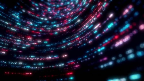 Futuristic Abstract Digital Data Tunnel Background Loop