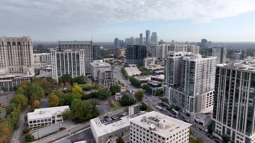 aerial buckhead georgia shopping district in atlanta georgia