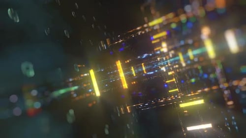 Shiny Multi Color City Matrix Scifi Lights Motion Background