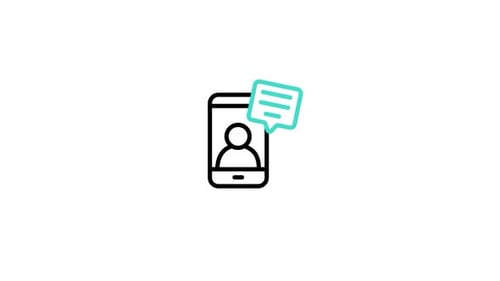 Animated Flat Design Smartphone Chat User Icon