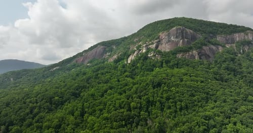 Aerial View of Chimney Rock at Chimney Rock State Park in North Carolina USA American Travel