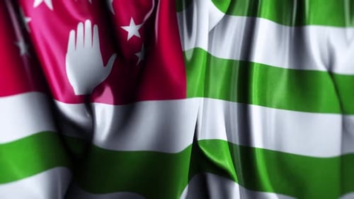 Realistic Abkhazia Flag Waving Loop Animation