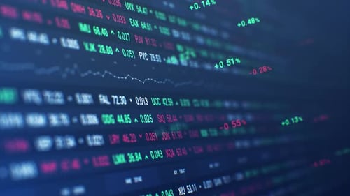 Market Tickers. Digital Animation of Market Prices Changing. Animation