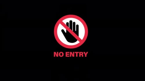 Animated Flat Design No Entry Warning Sign