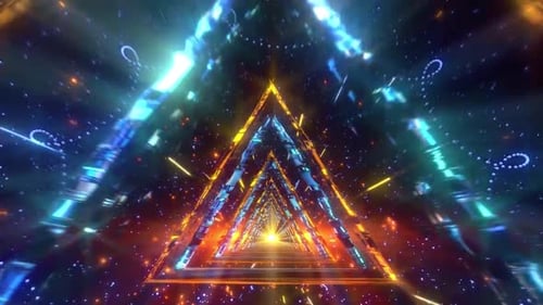 Triangular Tunnel Lights Animation Background