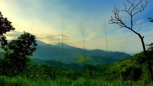 Mountain Sunrise And Beautiful Nature