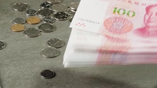 Detailed Close Up of 100 Yuan the Chinese Currency 100 Renminbi the Highest Denomination of China's