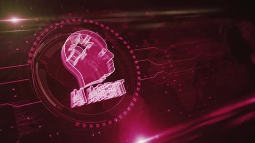 Artificial intelligence AI agent symbol loop digital concept