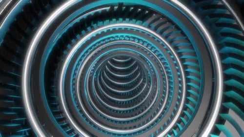 3d Futuristic chain tunnel