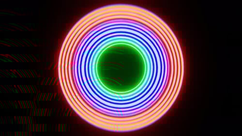 Mehrfarbige Groovy Club Circle Vj Loop-Hintergrundanimation in 4K