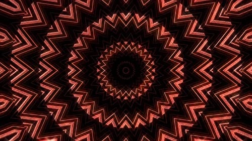 Abstract background moving stripes and flashing with shining light color red. Animation with circles