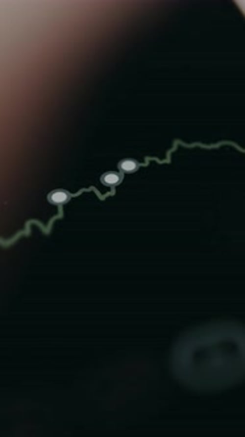 Stock Market Chart Graph Going Up on Screen