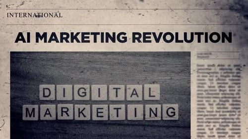 AI Marketing Revolution Glitch Newspaper Reveal