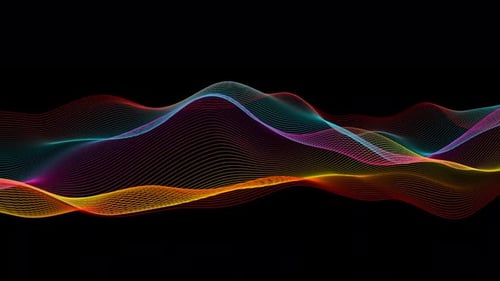 Dynamic Colorful Abstract Waveform Lines Loop Background