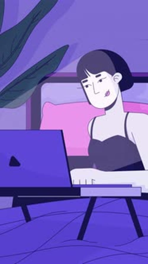 Sesión de trabajo de lofi a altas horas de la noche, animación vertical