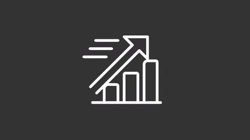 Animated Fast Growth White Line Icon