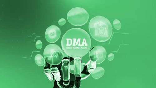 Touch screen technology Dma Direct Market Access Animation, Robotic Concept Background 4K