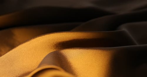 Golden Brown Satin Fabric Gentle Light Movement