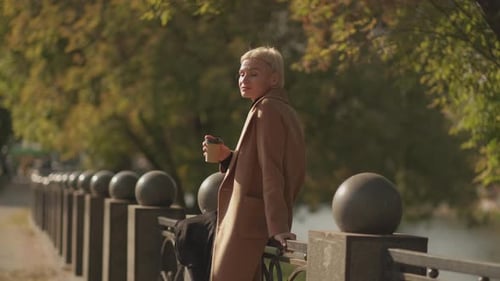 Pleasant Walk Romantic Woman Enjoying Life Pretty