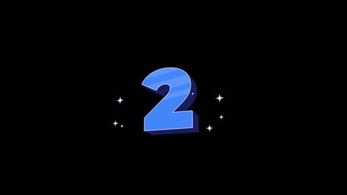 Bunter 3D-Cartoon-Countdown Nummer 2