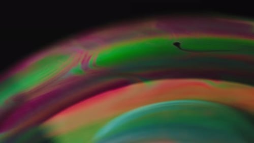 Abstract Colorful Paint Oil on the Surface of a Soap Bubble