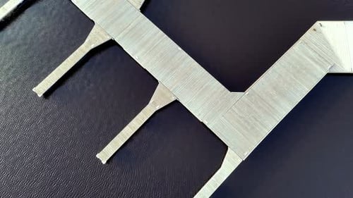 Aerial over marine. A black and white colors of a white lines with a black water background