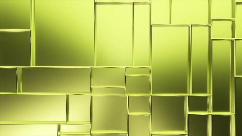 Green Geometric Shapes Moving Dynamically Across Digital Backdrop Forming Rhythmic Pattern with