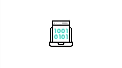 Animated Smartphone Icon With Binary Code