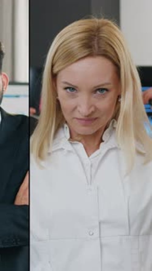 Multiscreen of Goodlooking Joyful Contented Successful Different People of Various Occupations Which
