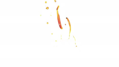 Abstract Yellow Orange Fluid Paint Splash